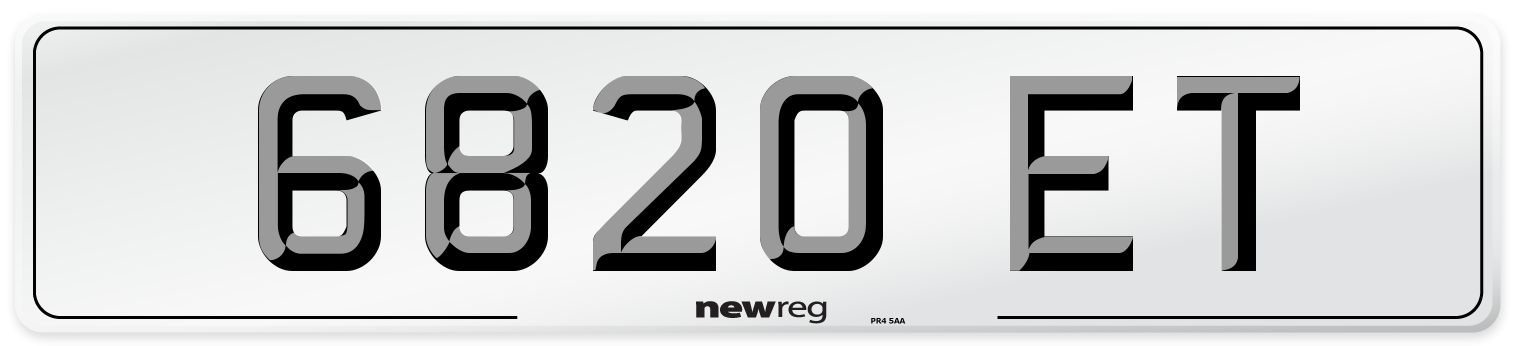 6820 ET Number Plate from New Reg